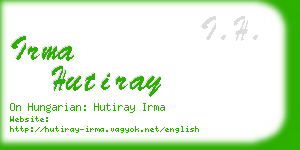 irma hutiray business card